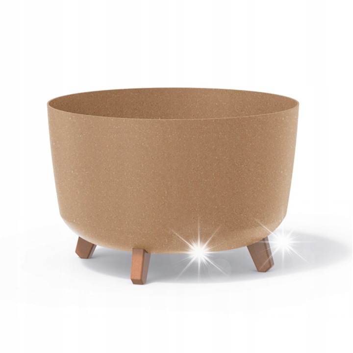 Prosperplast Gracia virágcserép, 21,5L, 390x257mm, ECO Naturo, tartóval együtt