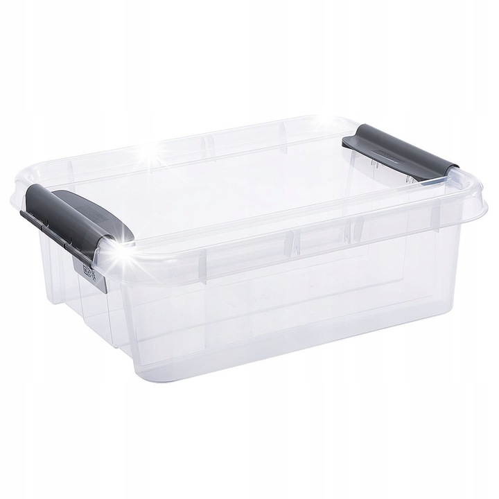 Кутия за съхранение Plast Team Pro Box, 21L, прозрачна/сива, 51x39x16,9см