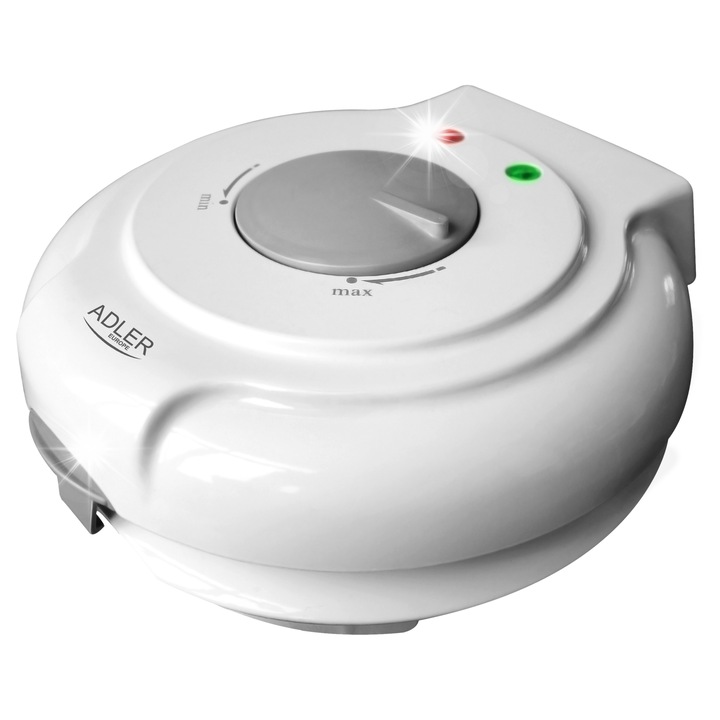 Waflownica Adler AD 3038, 1500W, placi de 18cm, set cu forma pentru conuri si tuburi