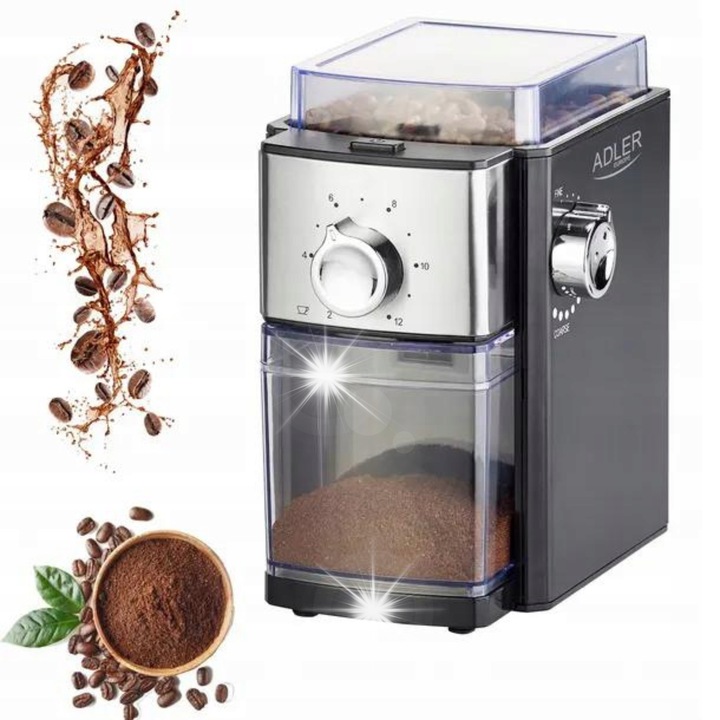Електрическа кафемелачка с мелничка, Adler AD 4448, 300W, 250гр, компактна, модерен дизайн