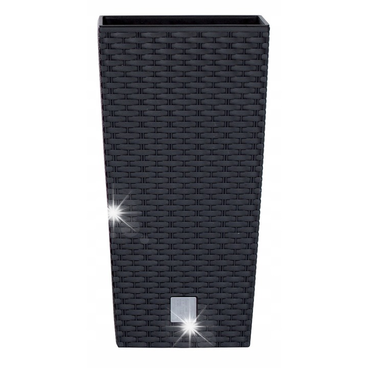 Саксия с вложка Rato Square Prosperplast антрацит 225x225x421мм, комплект