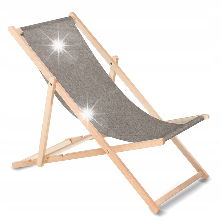 Lezak gradina din lemn GreenBlue GB183M, gri, 57x105cm, cu 3 pozitii de reglare, set