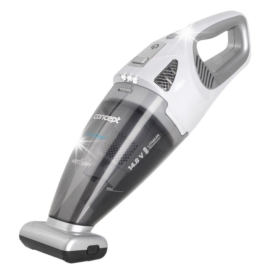 Aspirator manual Concept VP4370, Wet & Dry, turboscoate PET, 14,8 V, 450 ml, 40 min autonomie, negru