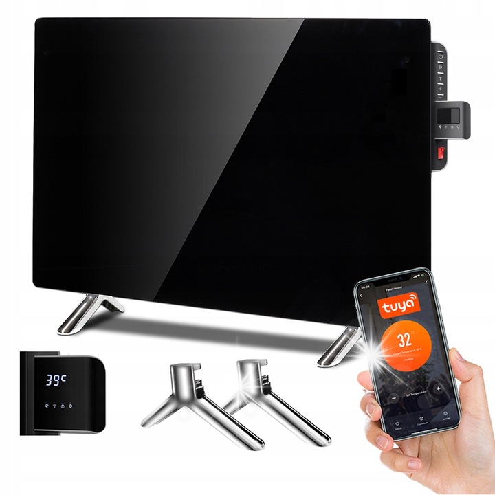Maclean MCE536 infravörös elektromos fűtőpanel, 600W, WiFi, fekete, 55x100cm