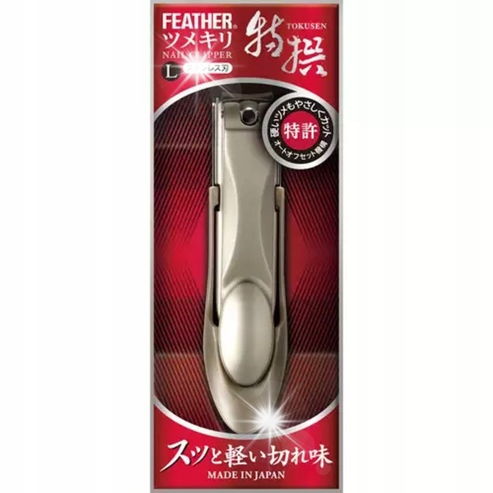 Feather Tokusen körömvágó, 9,3 cm, automata mechanizmus, rozsdamentes acél, időseknek