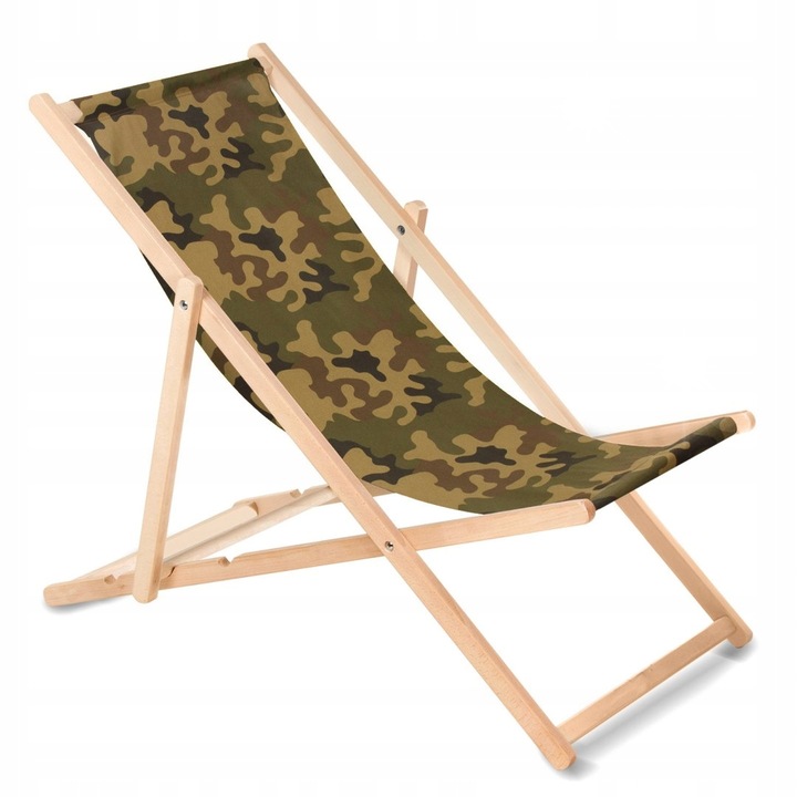 Lezak clasic din lemn de fag GreenBlue, 3 pozitii de reglare, moro verde, 57x105cm