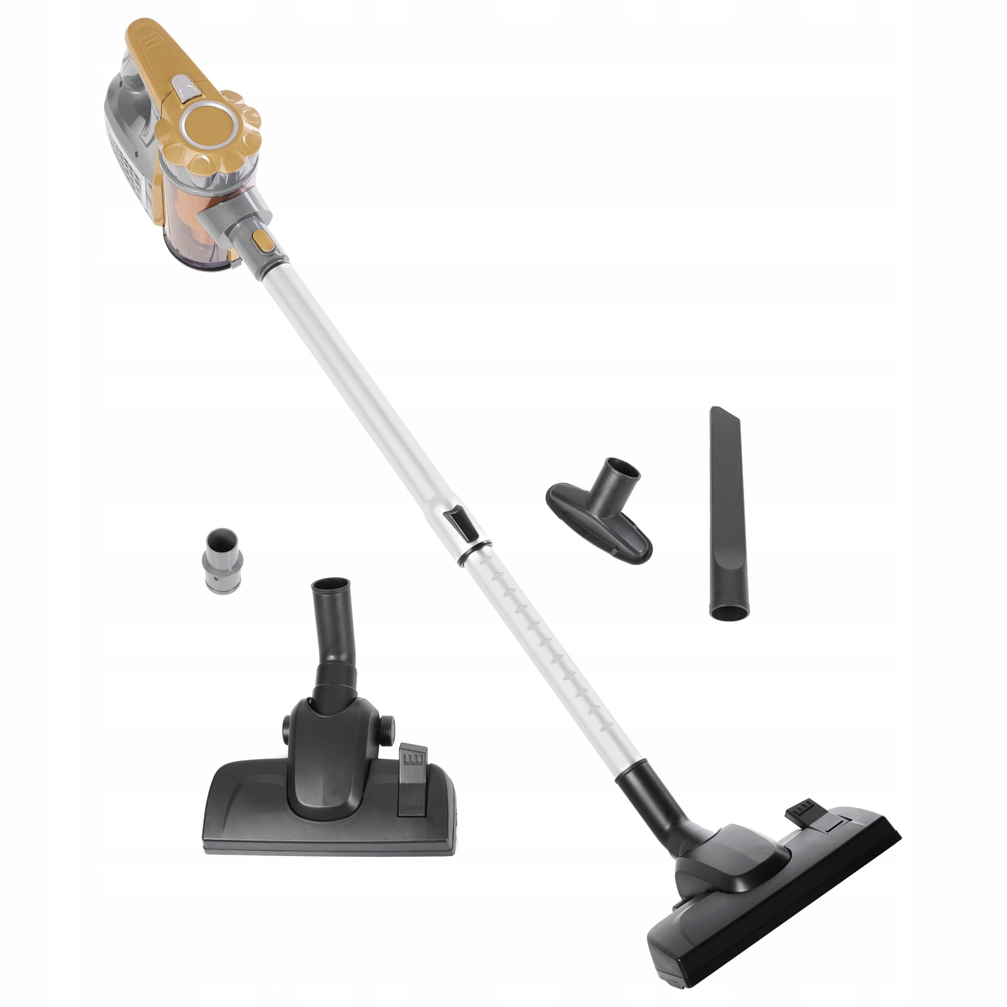 Aspirator vertical fara sac Adler AD 7036, 800W, 1.5l, portabil, portocaliu, set 3 duze