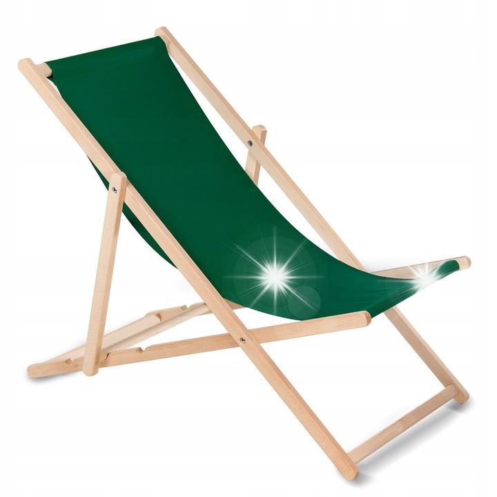 Lezac pliabil din lemn GreenBlue GB183, 3 pozitii, culoare verde inchis, dimensiuni 57x105cm, set complet