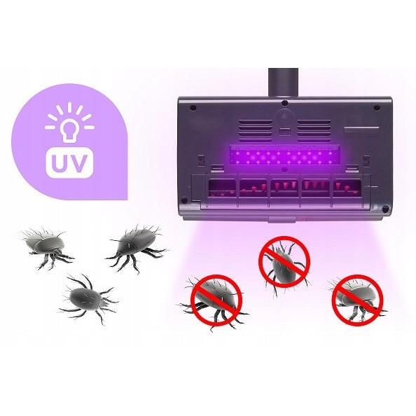 Aspirator manual fara fir LumiStar VP2000, 11,1V, tehnologie UV, negru, 1,12 kg