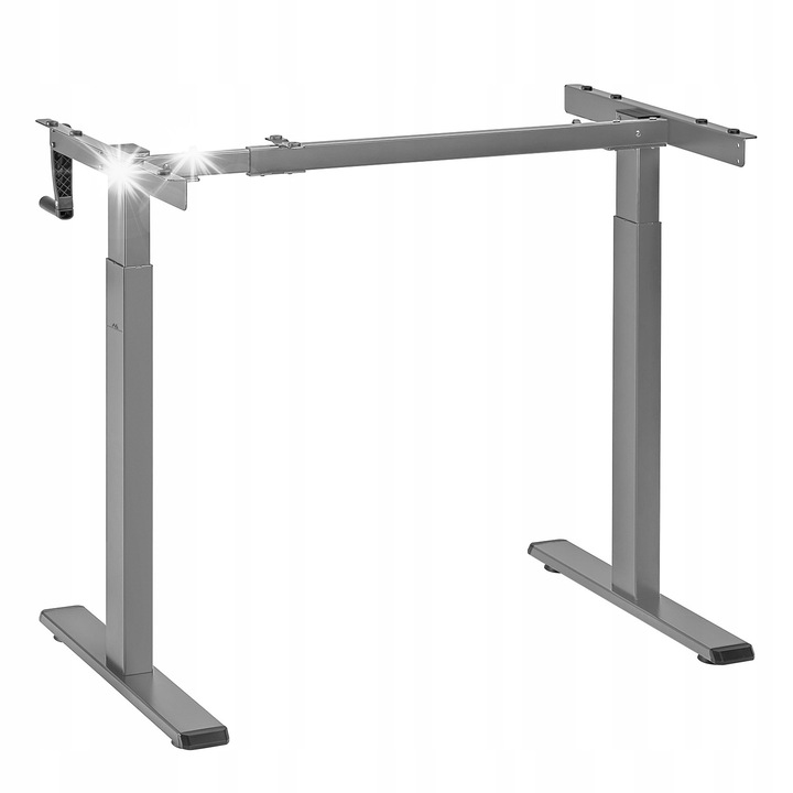 Maclean MC-790NG íróasztal, manuálisan állítható, 60 kg, szürke, méretek 860-1330x600x700-1180 mm, asztallap nélkül