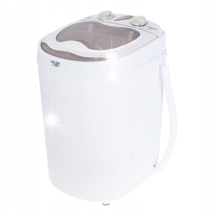 Masina de spalat rufe portabila Adler AD 8055, 3kg, 400W, compacta, alba