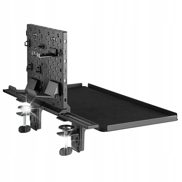 NanoRS RS174 asztali bővítő polc, 20kg, 600x309mm, fekete, kiegészítő tartóval