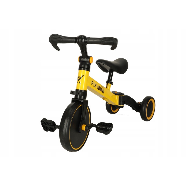 Bicicleta copii Trike Fix trotineta 3w1 galben, dimensiuni 67x47x51cm, greutate maxima 30kg