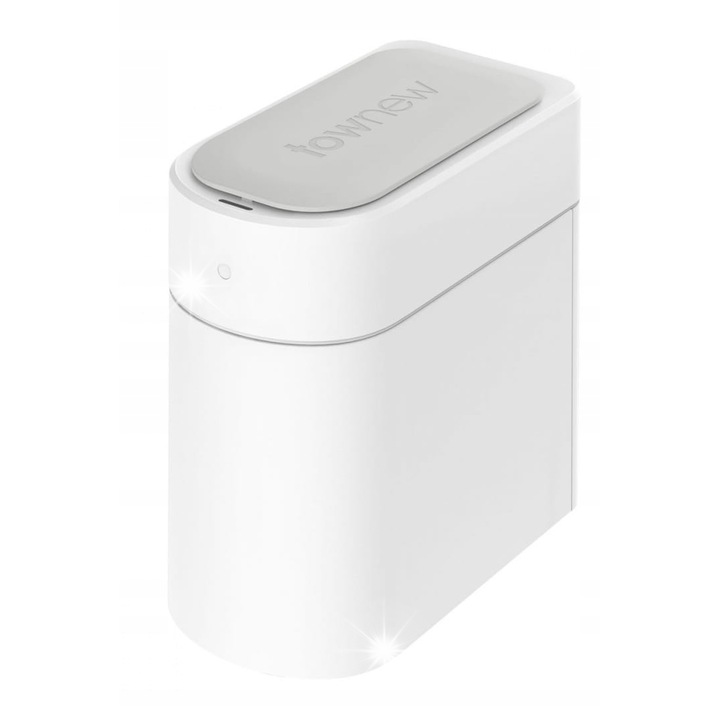 Cos de gunoi inteligent Townew T3, alb, capacitate 13L, dimensiuni 36.4x20.1x38.8cm, set cu sac de gunoi si cablu USB