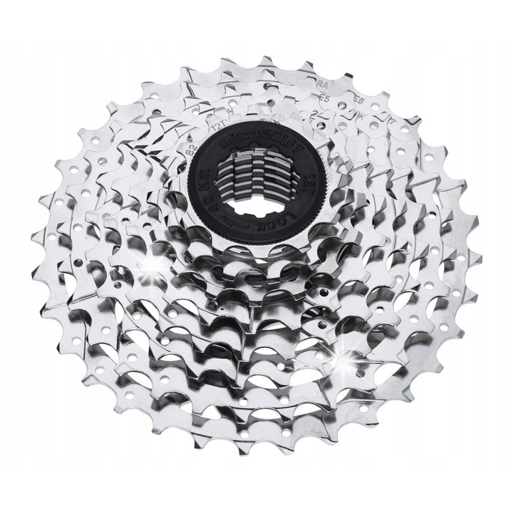 Pinioane bicicleta, Microshift, H092, 9 viteze, 11-25T, argintie, 273g