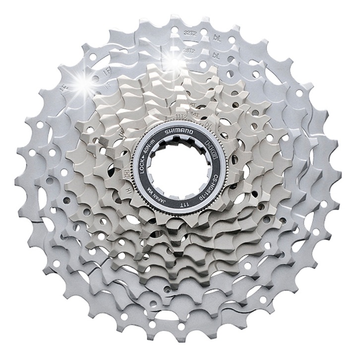Shimano SLX CS-HG81 kerékpár fogaskerék, 10 sebességes, 11-34, krómozott, 337g