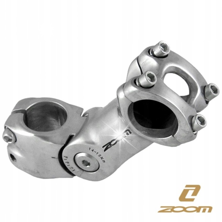 ZOOM kerékpár kormány, 31,8mm, 1 1/8", 105mm, ezüst, állítható