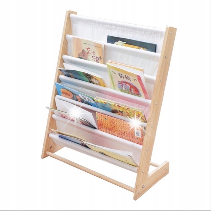 Рафт за детски книги, Ikonka, 79 см, 6 рафта, дърво