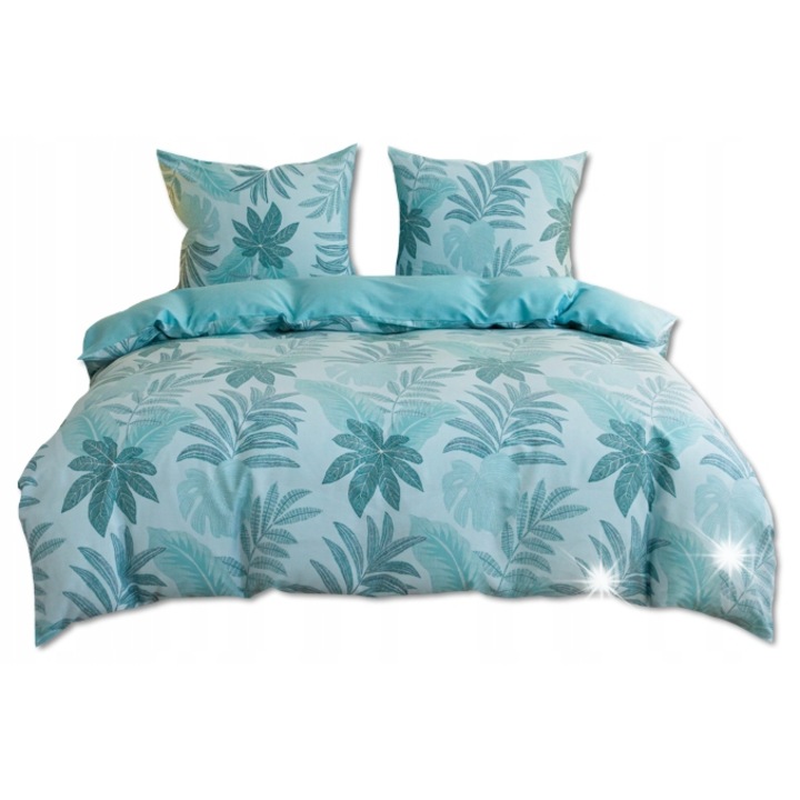 Set lenjerie de pat 220x200cm, 100% bumbac, 2x70x80cm, multicolor