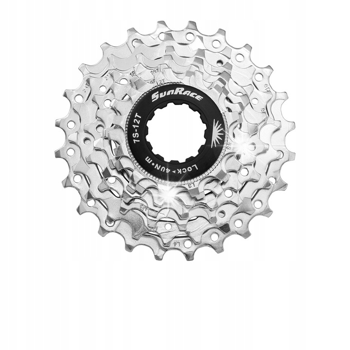 Kaseta 7-rz Sunrace 12-24T, 11-13-15-18-21-24-28T, pentru biciclete sosea, greutate 228g