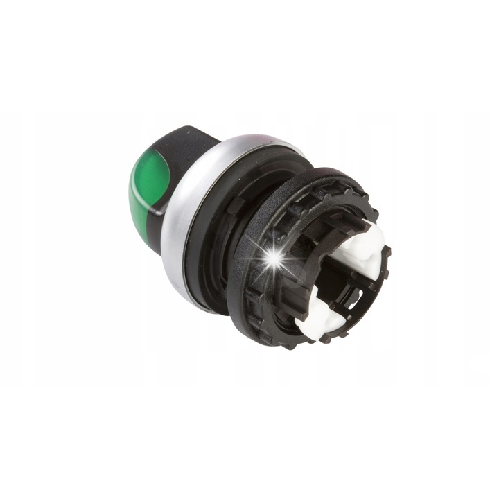 M22-WRLK-G kapcsoló, Eaton, 2 állású, világító, zöld, 22mm átmérő, IP66