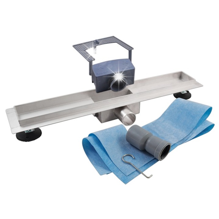 Sistem de scurgere, Estiva, odplyw liniowy prysznicowy 90 cm, inox, 2 in 1, ruszt dwustronny