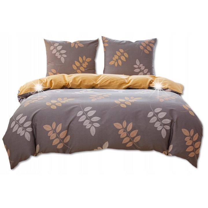 Set lenjerie de pat 220x200cm, bumbac, 2x70x80cm, multicolor