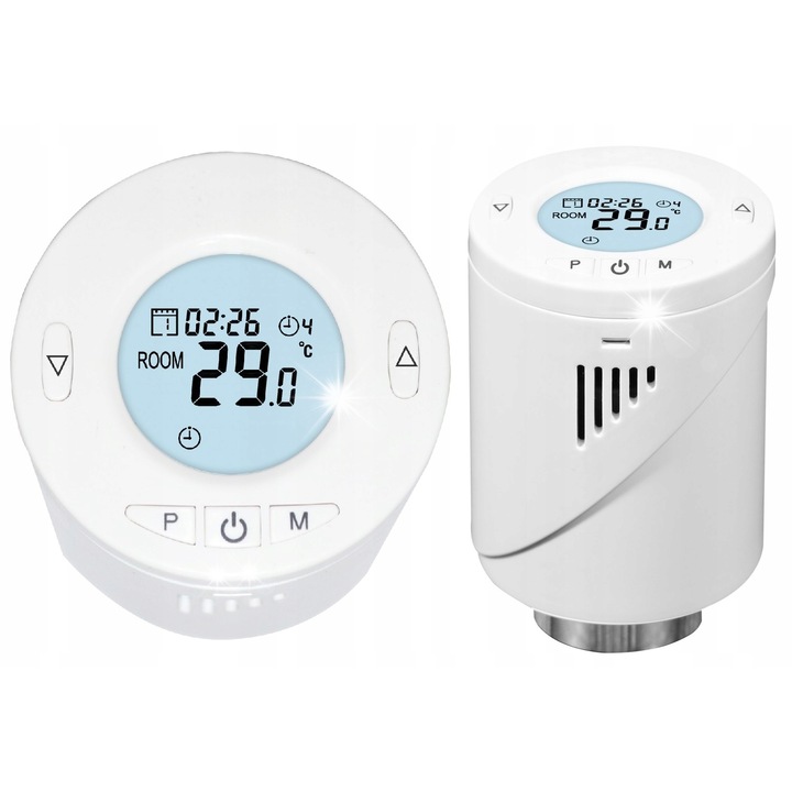 Cap termostatic electronic VOLT Comfort HT-10R, programabil, M30x1,5, alb, 55x69mm