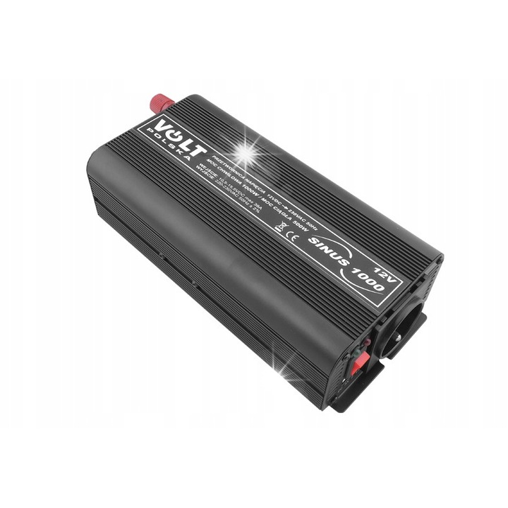 Autó inverter Volt 500/1000W 12V/230V, 250x105x60mm, 1,4Kg
