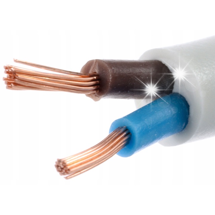 Cablu electric OMY 2x1,5mm2, alb, 100m
