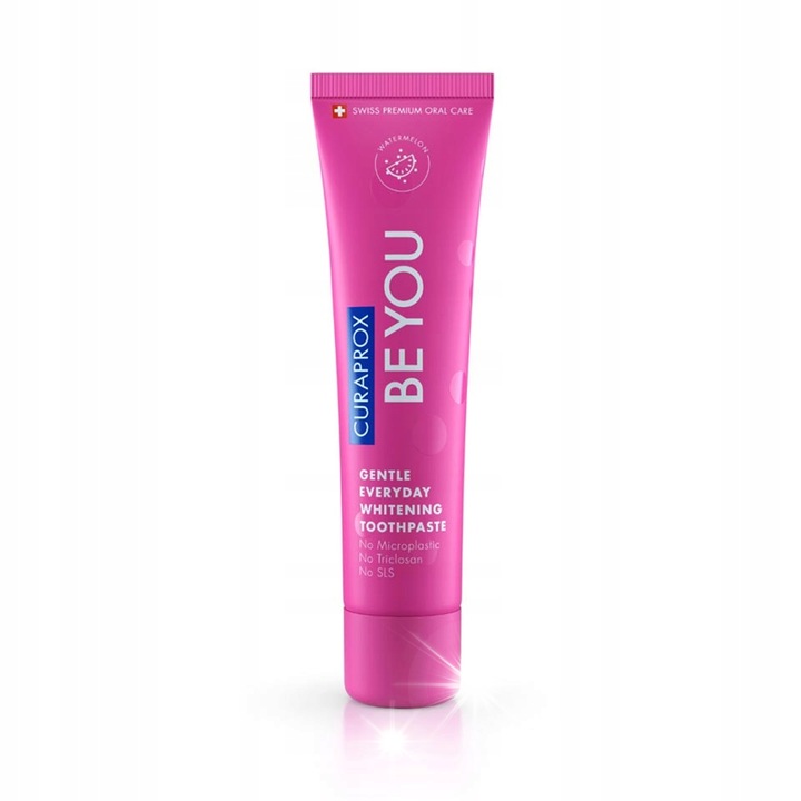 Pasta de dinti Curaprox Be You 60 ml, aroma de pepene rosu, efect de albire