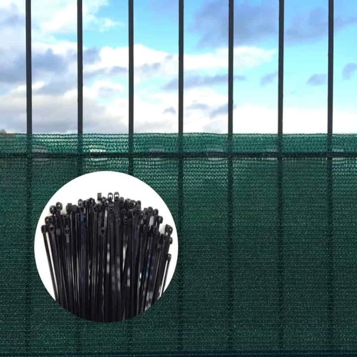 Zöld kerítés háló 1, 2x50m, szél- és adatvédelem, UV-álló HDPE szövet