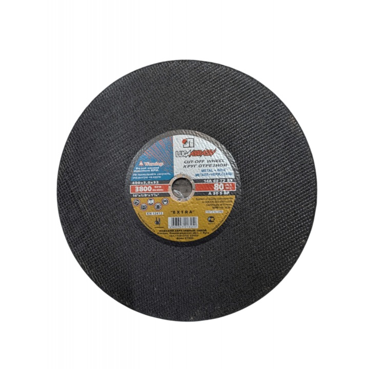 Csiszolókorong fémhez és inoxhoz 400x30x32 mm, professzionális, ipari vágás
