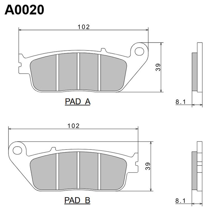 Nissin KH142/KH226 félfémes fékbetétek, ECE R90, 2 darab, Japánban gyártva