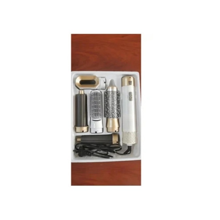 5 az 1-ben hajsütővas forrólevegős kefével, fehér-arany