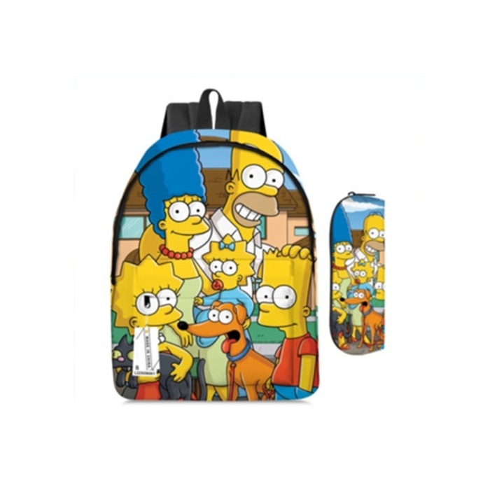 Simpsons iskolatáska és táska szett, többszínű