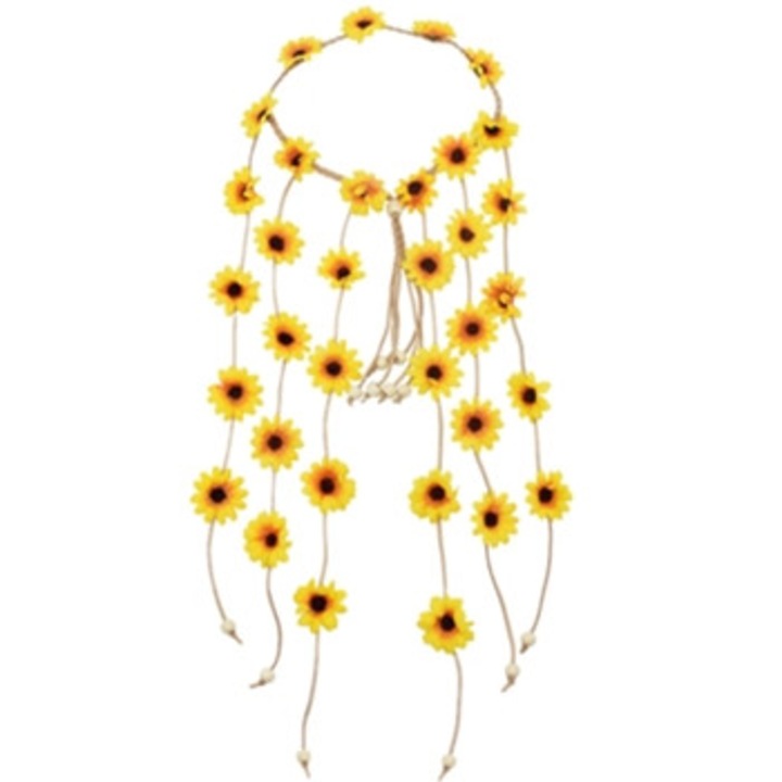 Tiara cu flori, accesorii par hippie, set pentru femei