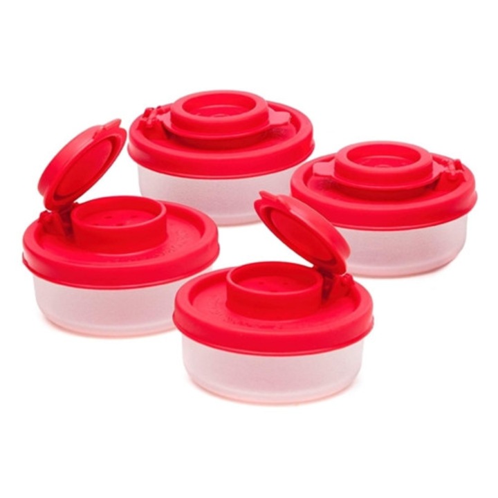 Set 4 dozatoare sare si piper rezistente la umezeala pentru camping si picnic, mic