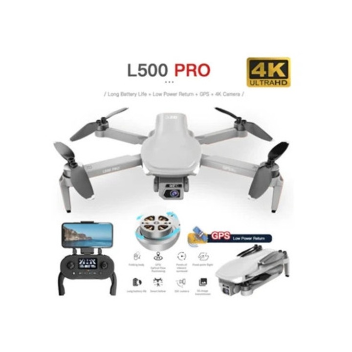 MDUG GPS L500Pro 4K drón, 25 perc autonómia, szürke