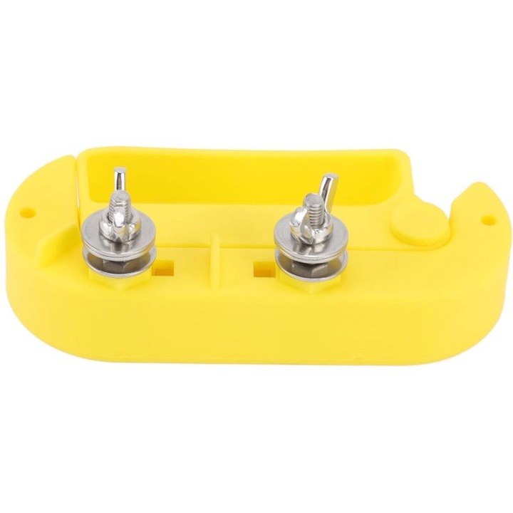 Elektromos kerítéskapcsoló, időjárásálló műanyag, 14x6.4cm, sárga