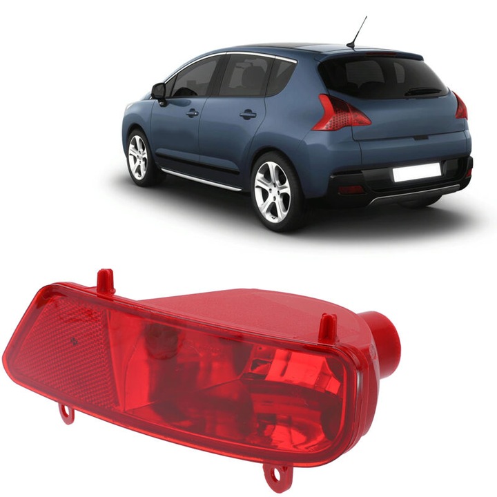 Задна светлина за мъгла, 230x75 мм, червена, комплект за Peugeot 3008 5008, 2009-2016