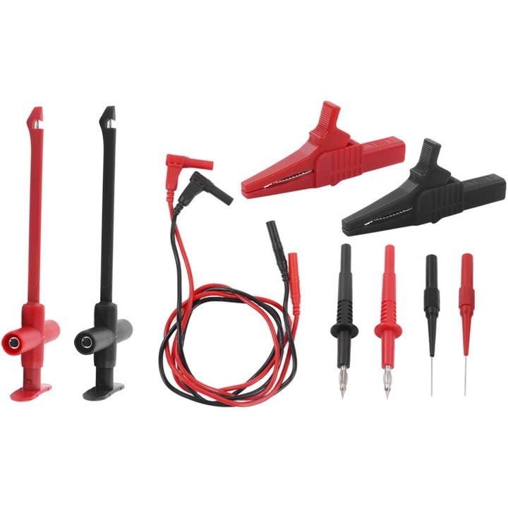 Kit de cabluri de test pentru multimetru JT8001-1, accesorii incluse, 30 VAC-60 VDC, 19 A, multicolor