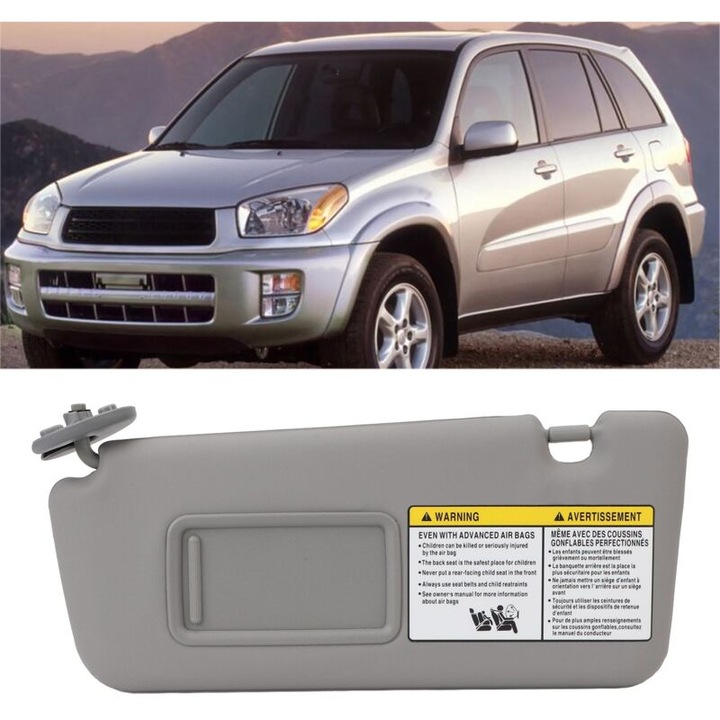 Többfunkciós autós napellenző tükörrel RAV4 2004-2005 modellekhez, tükröződés és UV elleni védelem, szürke, 7432042420B0