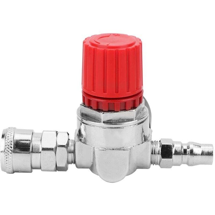 Vana reglare presiune compresor aer, aliaj zinc, 10mm, 0.8MPa, manometru inclus