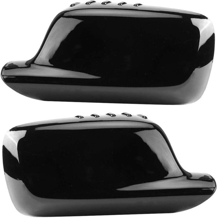 Set de capace oglinzi exterioare pentru BMW E46 323Ci 325Ci 328Ci E65 E66, ABS, negru