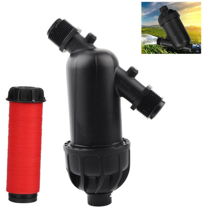 Öntöző tárcsás szűrő, 120 mikron, 23x16.5x9.4cm, fekete, 1 db-os készlet.