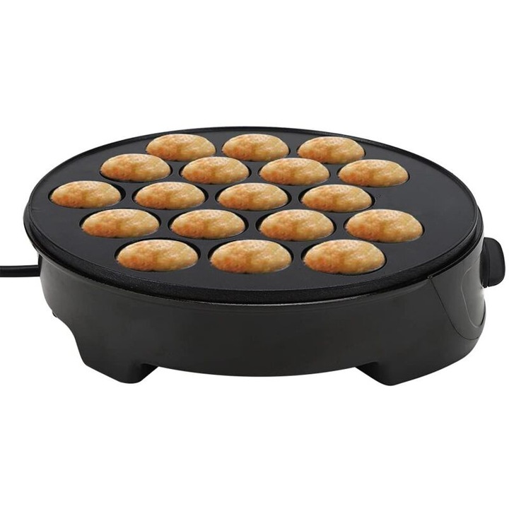 Masina de preparat takoyaki, 18 forme, neagra, 22x23.5x6.8cm, electrica