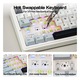 Геймърска механична клавиатура AULA F75 Wireless, Gasket Mount, 75% Layout, Hot Swap, Кремообразен звук, Предварително смазани суичове LEOBOG Reaper, RGB, BT/2.4G/USB-C, Ледено синьо