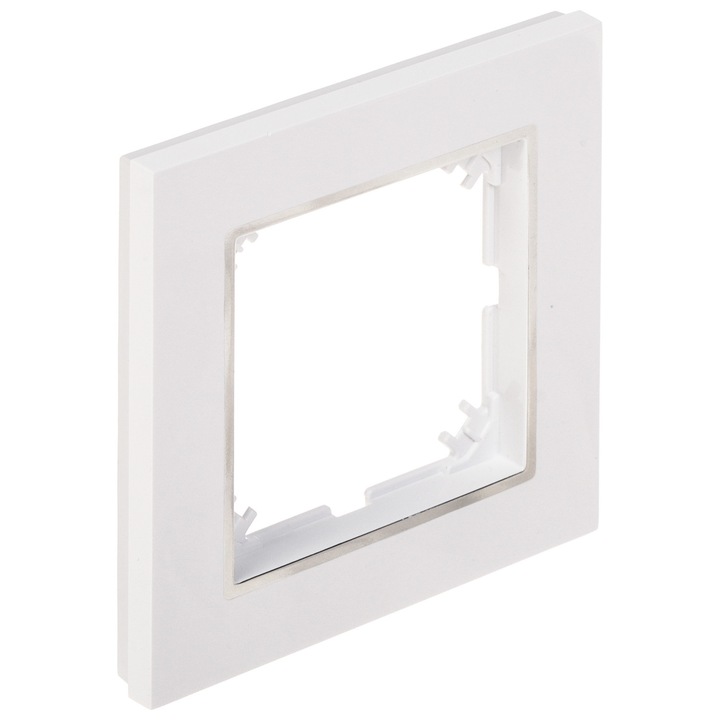 Rama Santra, alb + argintiu, 90x90x9mm, 1 segment, montaj vertical/horizontal