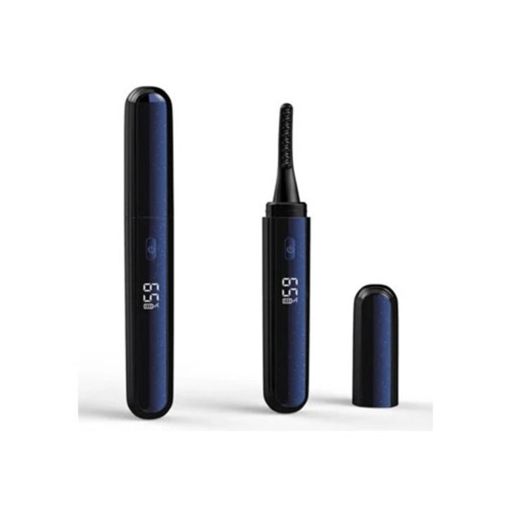 Curler de gene portabil tip C, cu display digital, albastru